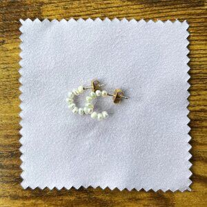 Madewell Freshwater Pearl Huggie Hoop Earrings